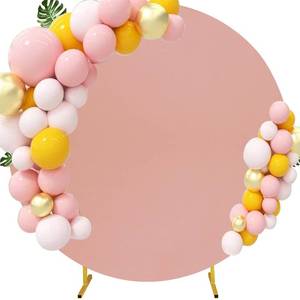 lot 19527 image: 7.2FT Round Wedding Arch Cover for 7.2FT Circle Arch Stand, Thick Polyester Fabric Adjustable Backdrop Cover for Wedding Birthday Party Baby Shower Photography Decoration (Dusty Rose)