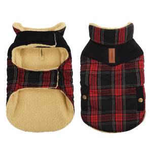 lot 19563 image: Queenmore Warm Dog Coat - Cold Weather Puffer Dog Jacket with Ultra Thick Plush Lining and Storage Pockets,Red Plaid Large