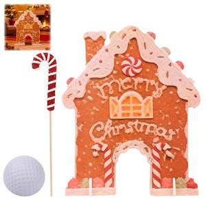 lot 19567 image: Berthg Gingerbread Golf Game Set Mini Golf Course & Golf Board Game with Candy Cane Putter, Fun Christmas Party Game for Adults