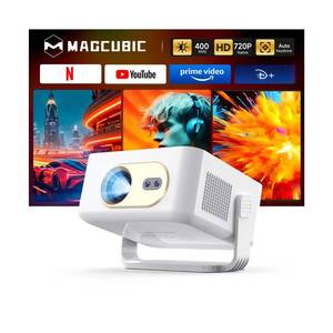 Magcubic Mini Projector with Wifi and Bluetooth, Smart Portable Projector, 260 ANSI & 2K Support, Auto Focus & Keystone, 180Â° Rotatable Portable Movie Proyector for Home Outdoor HY300GT