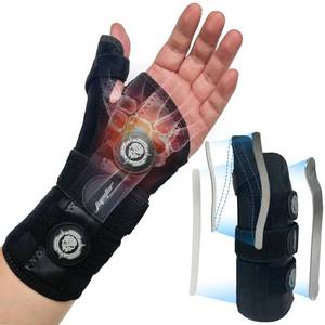 lot 20469 image: Jupiter Left Hand Wrist Brace with Thumb Support - Day & Night Splint for Carpal Tunnel, De Quervains Tenosynovitis, Tendonitis - LXL - Women & Men,Black-Gray