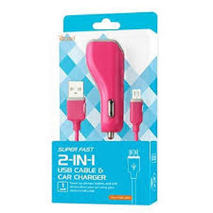 lot 6290 image: Reiko Super Fast Power Car Charger for Motorola V9 - Hot Pink