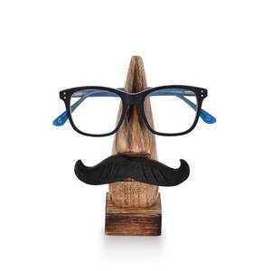 lot 4289 image: Nirvana Class NIRMAN Wooden Eyeglass Spectacle Holder Handmade Nose Shaped Stand for Office Desk Home Decor Gifts (2 x 2 x 6)