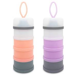 lot 4291 image: LADISO Baby Formula Dispenser, Formula Container, Portable Milk Powder Dispenser Container, Baby Feeding Travel Storage Container, Non-Spill Stackable Baby Snack Storage Container, BPA Free, 2 Packs