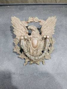 lot 3328 image: American Eagle Door Knocker Gold colorl Original Home Decor Antique Cast Iron