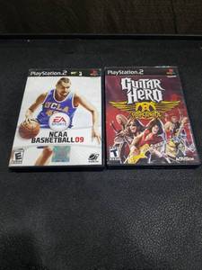 lot 3336 image: PlayStation 2 Games Bundle - NCAA Basketball 09 & Guitar Hero Aerosmith