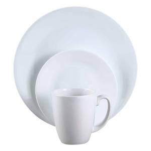 lot 3396 image: Corelle Classic Winter Frost White 16-Piece Dinnerware Set New Sealed