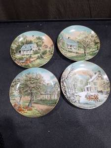 lot 3401 image: Currier & Ives Four Seasons Decorative Plates