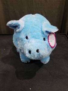 lot 3446 image: Blue Plush Piggy Bank
