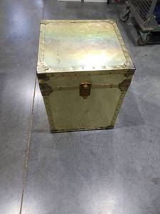 lot 3482 image: Brass Studded Storage Trunk with Leather Handle