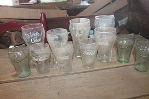 lot 3313 image: Vintage Coca-Cola Glasses need cleaning