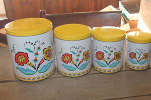 Vintage Metal Canister Set