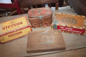 lot 3400 image: Vintage Tobacco Tin and Boxes