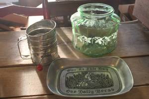 lot 3413 image: Vtg. Pewter Dish, Sifter and More