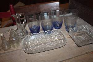 lot 3425 image: Vintage Cute Glass Relish Dish & More