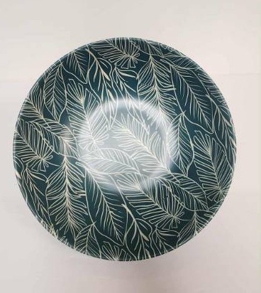 lot 67054 image: Decorative Tropical Leaf Pattern Bowl - Retail $15
