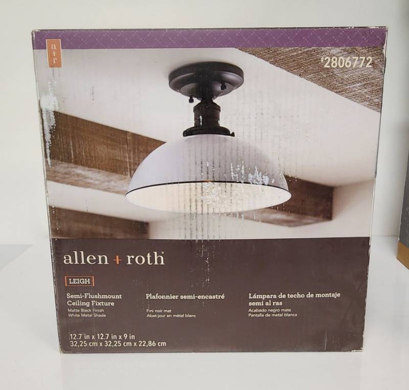 lot 67262 image: Allen  Roth Leigh Semi-Flush Mount Ceiling Light - Retail $59