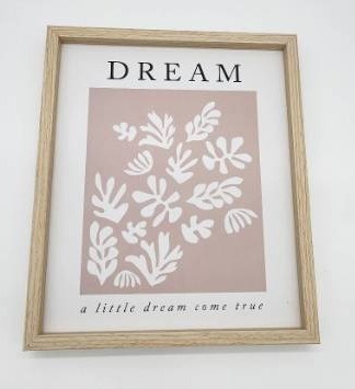 lot 67435 image: Dream Floral Motivational Wall Art - Retail $10