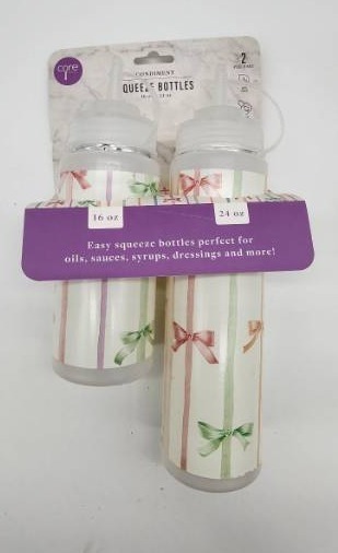 lot 67437 image: Core Kitchen Bow Pattern Squeeze Bottles Set - Retail $12