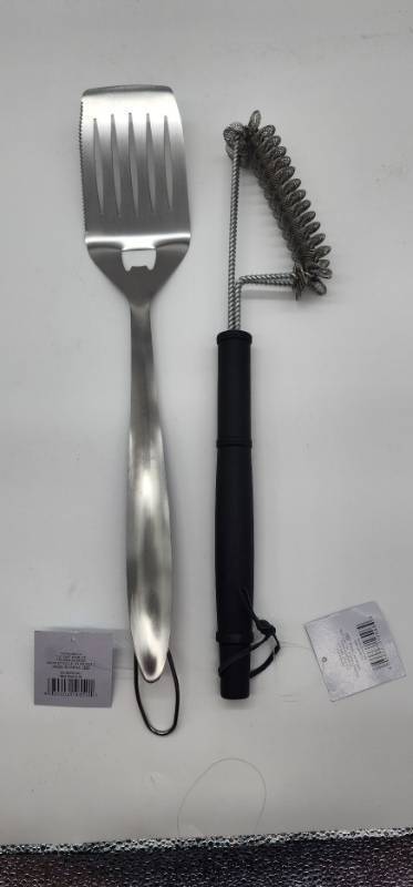 lot 67531 image: BBQ Grill Tool Set - Spatula and Grill Brush - Retail $15
