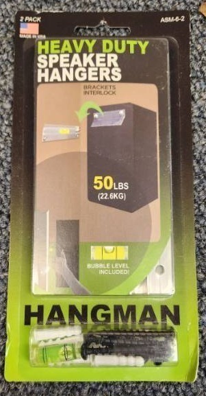lot 67606 image: Hangman Heavy Duty Speaker Wall Mount Brackets - Retail $12