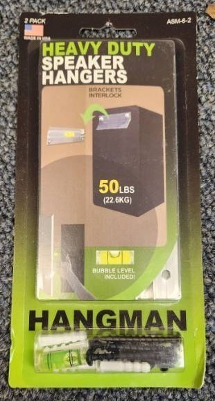 lot 67607 image: Hangman Heavy Duty Speaker Wall Mount Brackets - Retail $12