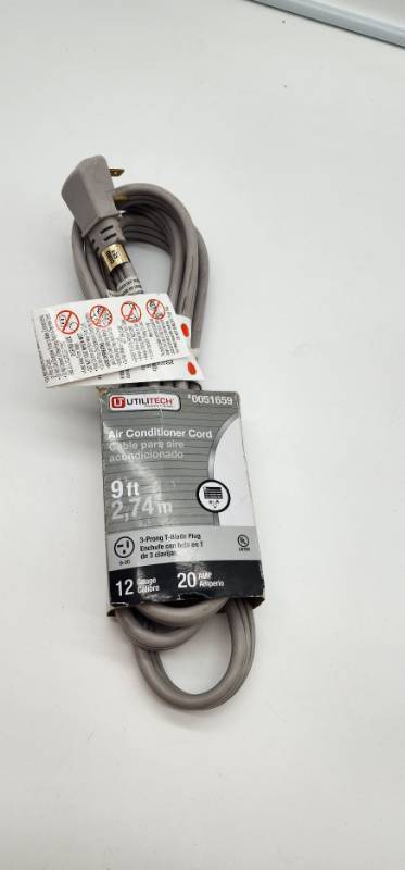 lot 67751 image: Utilitech 9ft Air Conditioner Power Cord