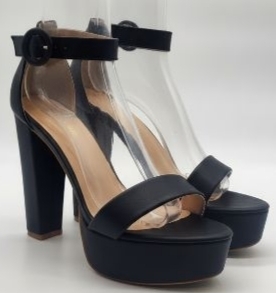 lot 67223 image: Black Platform Block Heel Sandals Size CN41