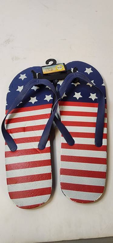 lot 68033 image: American Flag Flip Flops Mens Size 78