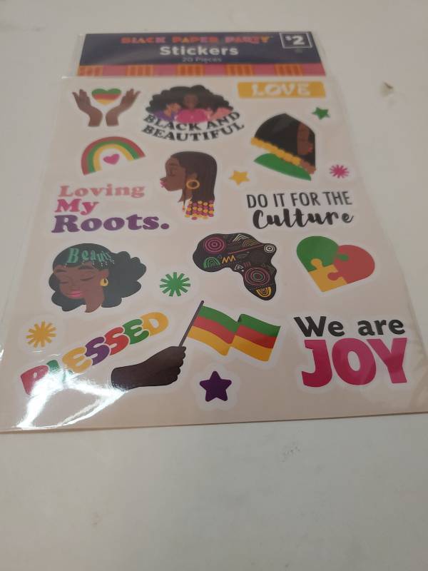 lot 68130 image: Black Paper Party Cultural Celebration Sticker Set Pk4