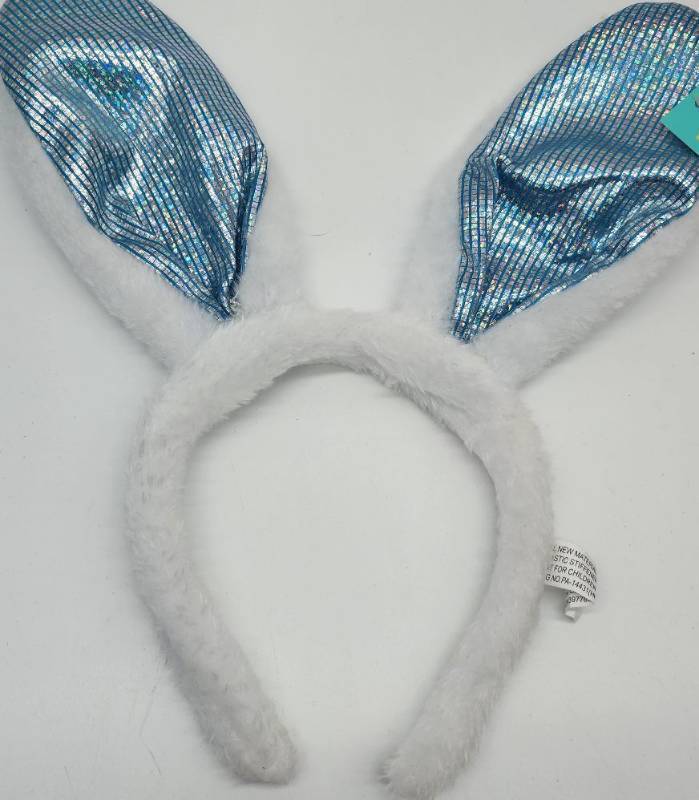 lot 67955 image: Iridescent Blue Bunny Ears Headband&nbsp- Retail $10