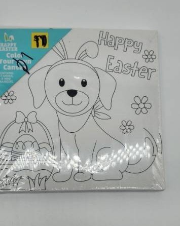 lot 67973 image: Happy Easter Color Your Canvas Kit - Retail $1