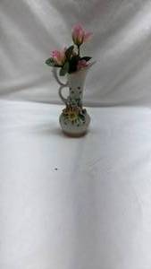 lot 7 image: White Porcelain Floral Wall Sconce