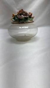 lot 11 image: Floral Decorated Glass Bowl