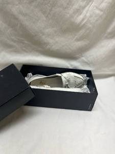 lot 48 image: G.H. Bass White Leather Penny Loafers