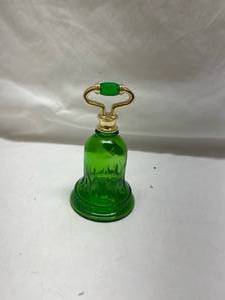 lot 61 image: Avon Green Glass Wall Hook with Brass Hardware