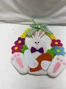 lot 67 image: Easter Bunny Felt Door Wreath