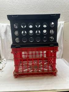 lot 74 image: Plastic Storage Crate Set - Black and Red