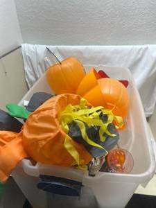 lot 88 image: Full Bin of Halloween Decorations