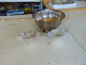 lot 2230 image: Silverplate Bowl - Cream and Sugar