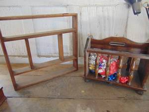 lot 2354 image: Vintage magazine stand and what-not shelf