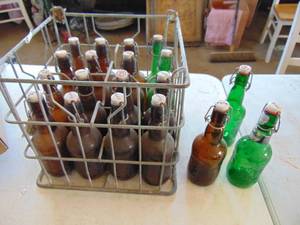 lot 2381 image: Steffens Carrier with Grolsch Bottles