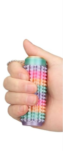 lot 1922 image: Rainbow Spiked Metal Roller Massage Tool