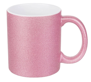 lot 1928 image: Pink Glitter Ceramic Coffee Mug