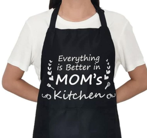 lot 1929 image: Moms Kitchen Black Cooking Apron