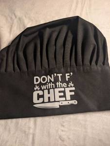 lot 1930 image: Dont F with the Chef Black Professional Chef Hat