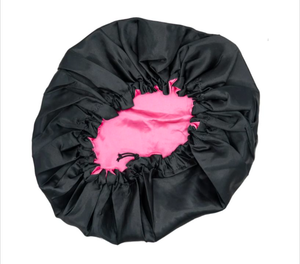 lot 1941 image: R&ampR Hair Bonnet - Black and Pink&nbsp