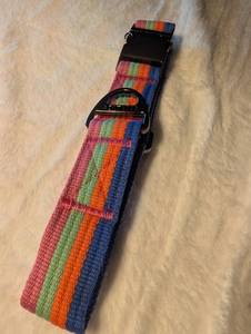 lot 1948 image: Rainbow Striped Cotton Dog Collar for MediumLarge Dogs