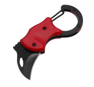 lot 1956 image: Red and Black Carabiner Knife Tool