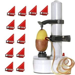 lot 301 image: Pelamatic Potato Peelers - USB-C Powered Apple Peeler with 12 Spare Blades, No Allow Batteries, White - Retail $297